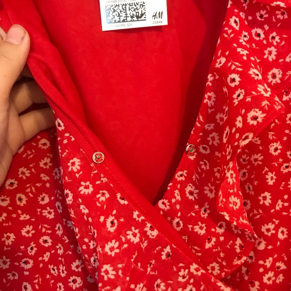 H&M Long Sleeve Floral Wrap Dress - Picture 4 of 6